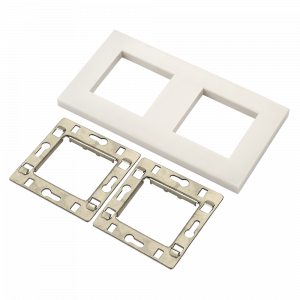 Рамка 2-постовая 45х45, с суппортами, белая